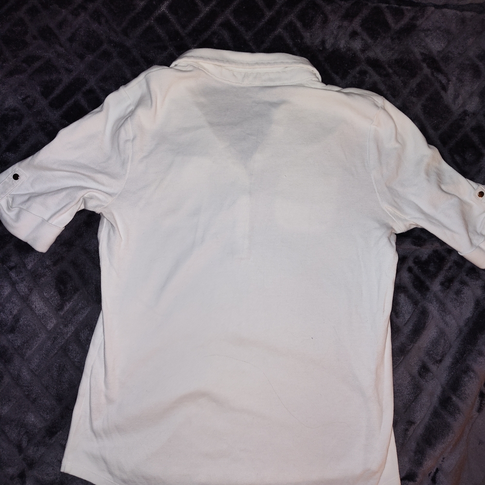Croft & Barrow Women's' White Polo Shirt - Picture 2 of 3